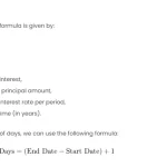 Calculating the Number of Days Between Two Dates in Simple Interest Using Excel