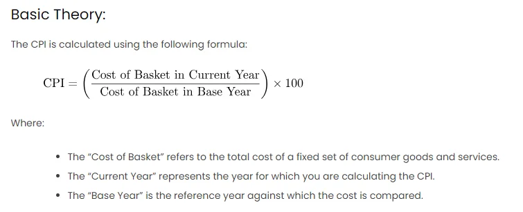 Calculating Consumer Price Index (CPI) in Excel