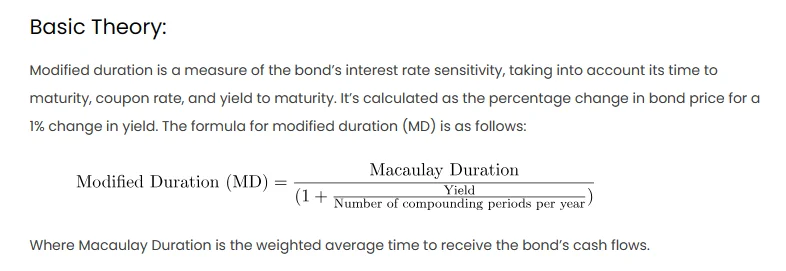 Understanding Bond Modified Duration in Excel Formulas