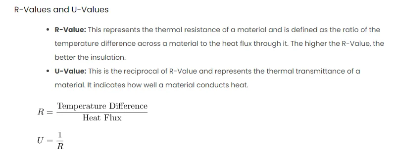 Understanding HVAC R-Values/U-Values and Calculations in Excel